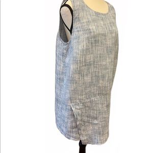 J.Jill Pure Collection Blue & White Linen Dress Size M